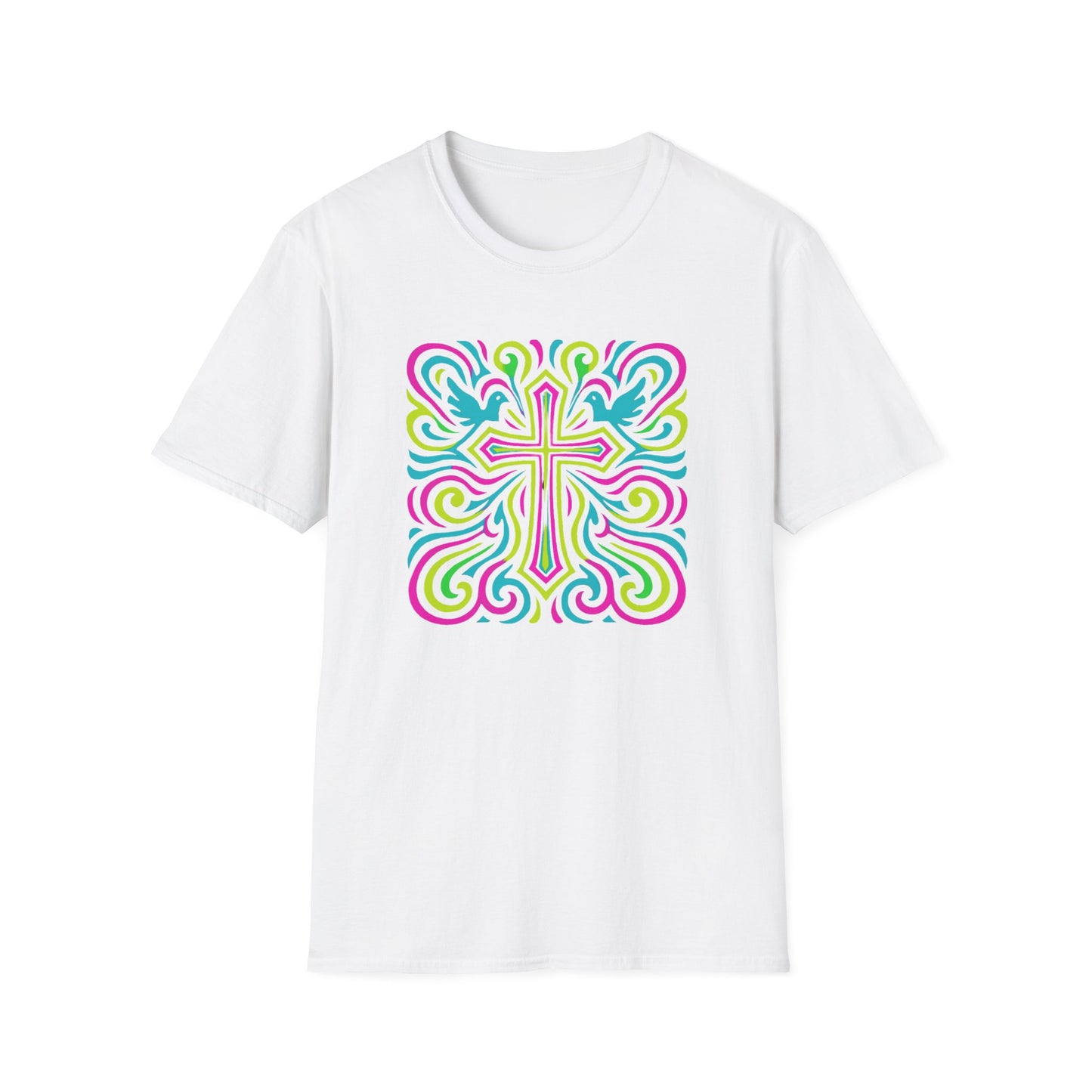 Colorful Cross with Doves T-Shirt