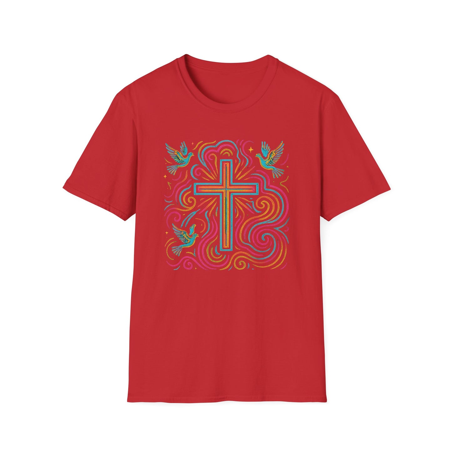 Swirl Cross with Doves T-Shirt