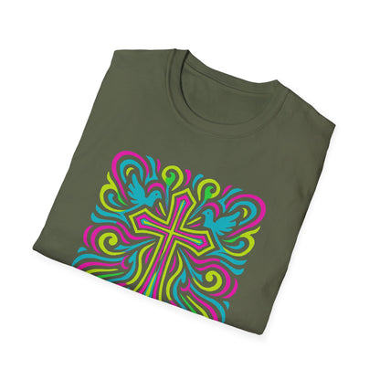 Colorful Cross with Doves T-Shirt