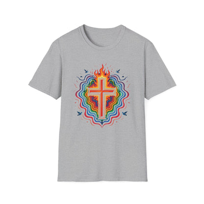 Colorful Cross with Fire T-Shirt