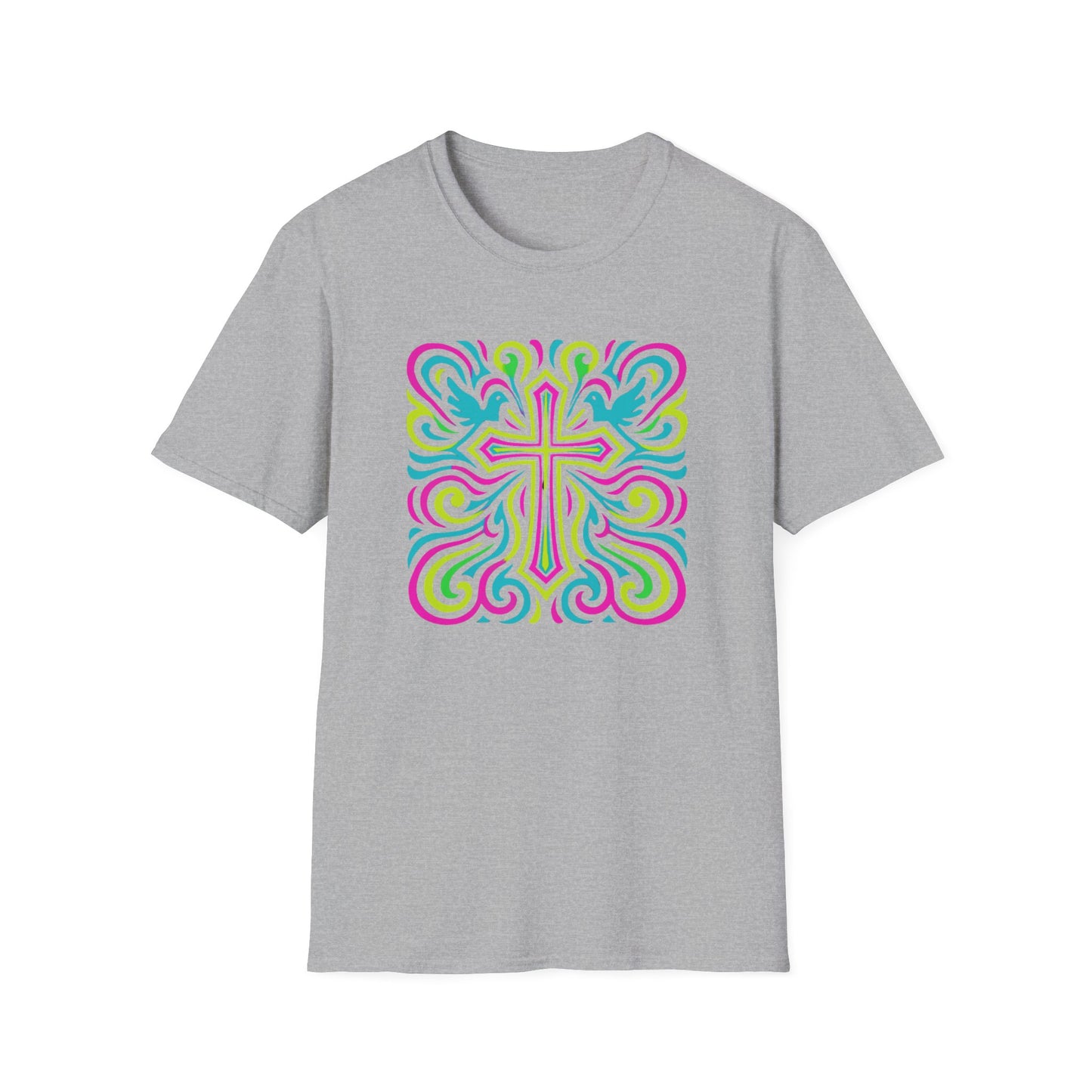 Colorful Cross with Doves T-Shirt