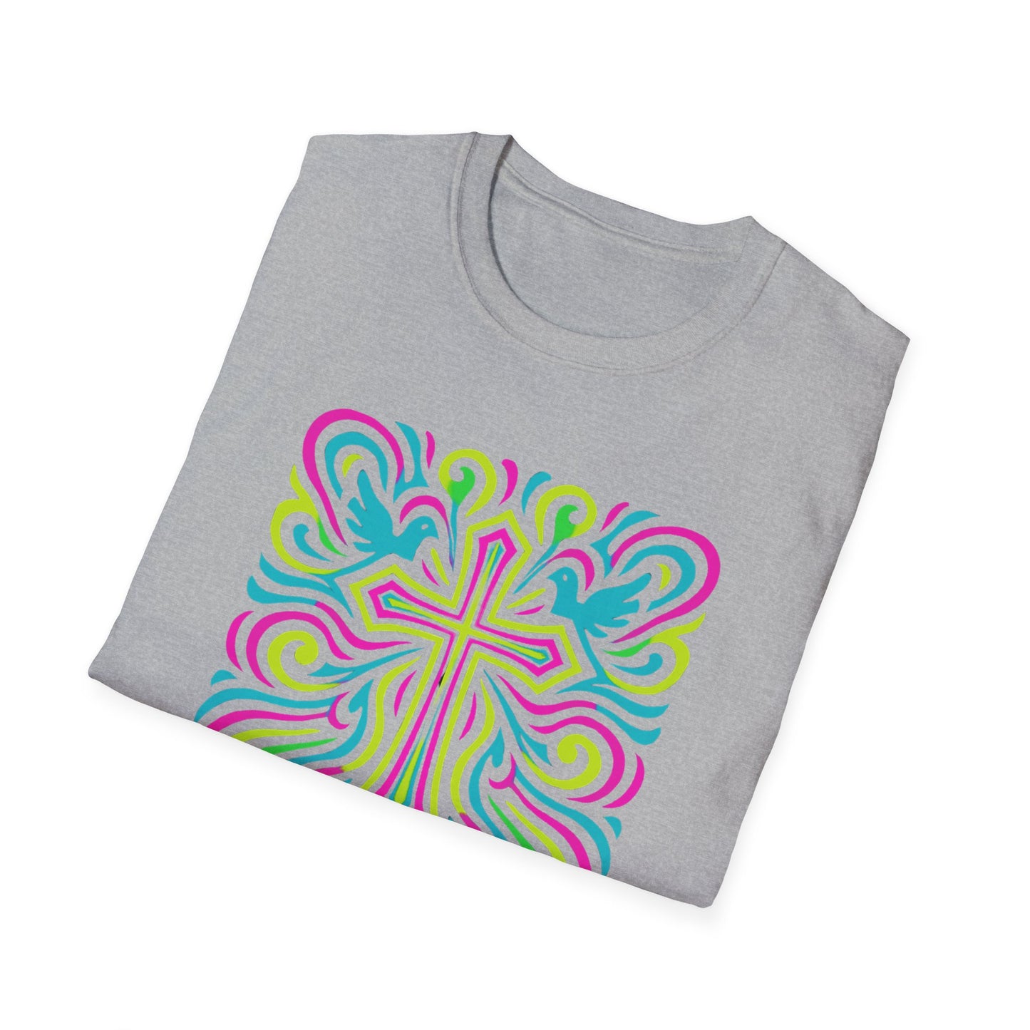 Colorful Cross with Doves T-Shirt