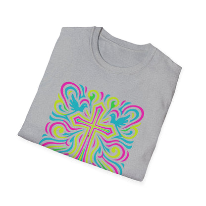 Colorful Cross with Doves T-Shirt