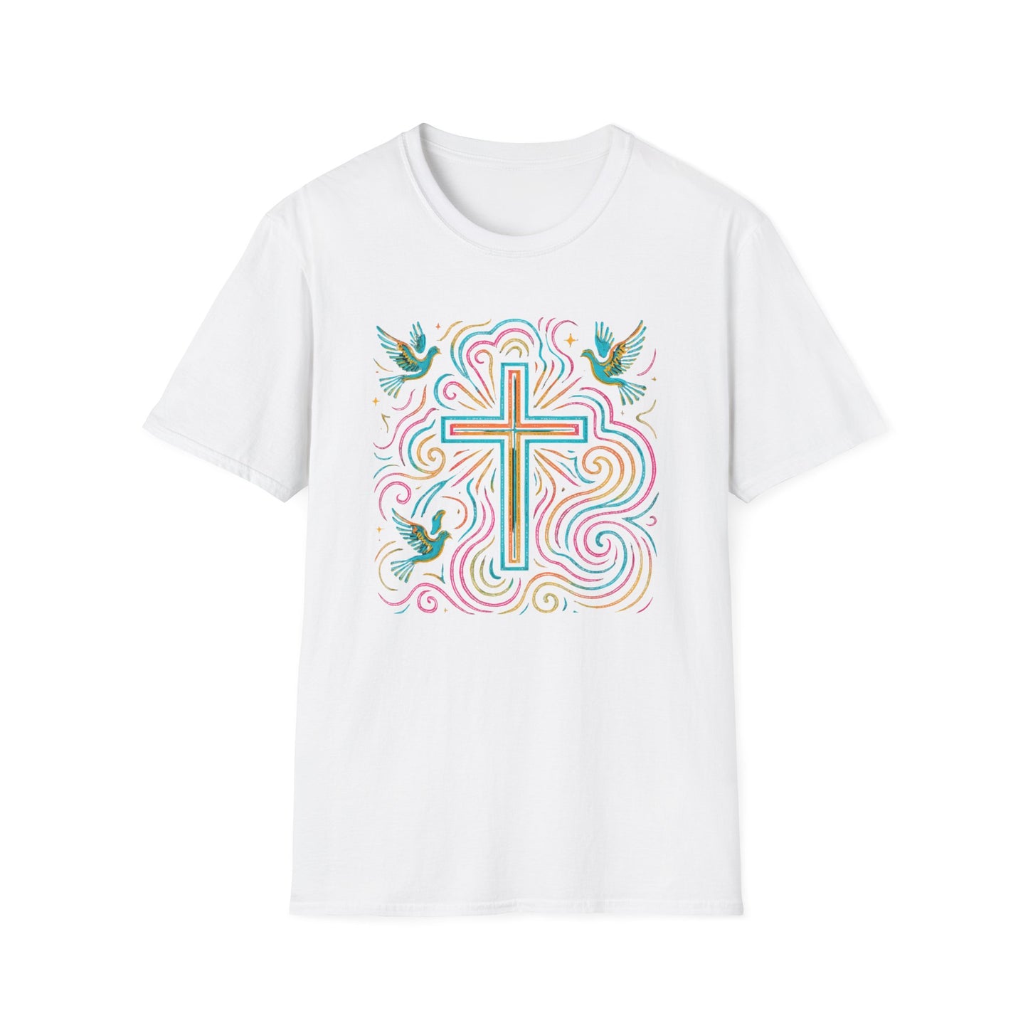Swirl Cross with Doves T-Shirt