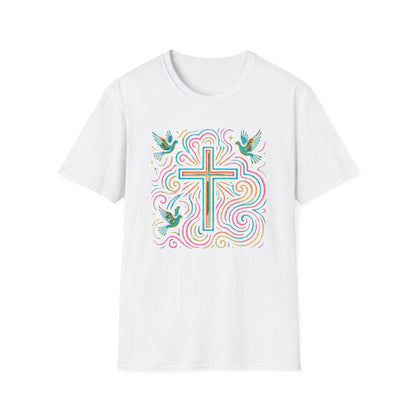 Swirl Cross with Doves T-Shirt