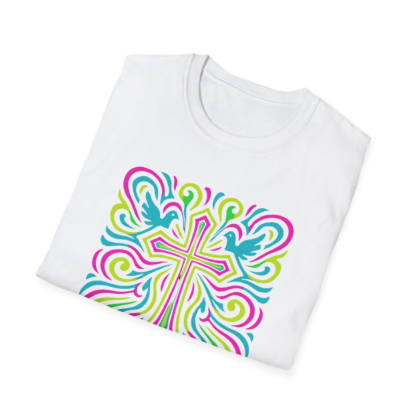 Colorful Cross with Doves T-Shirt