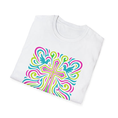 Colorful Cross with Doves T-Shirt