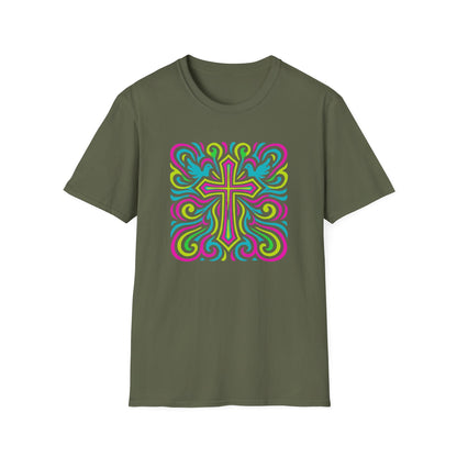 Colorful Cross with Doves T-Shirt