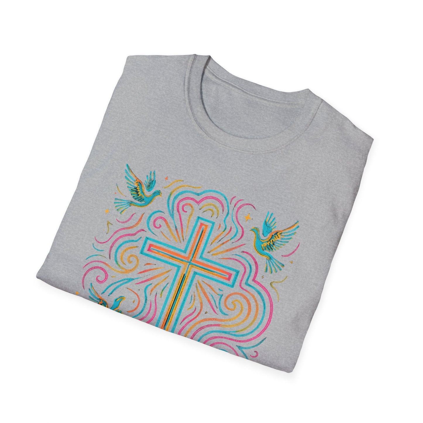 Swirl Cross with Doves T-Shirt