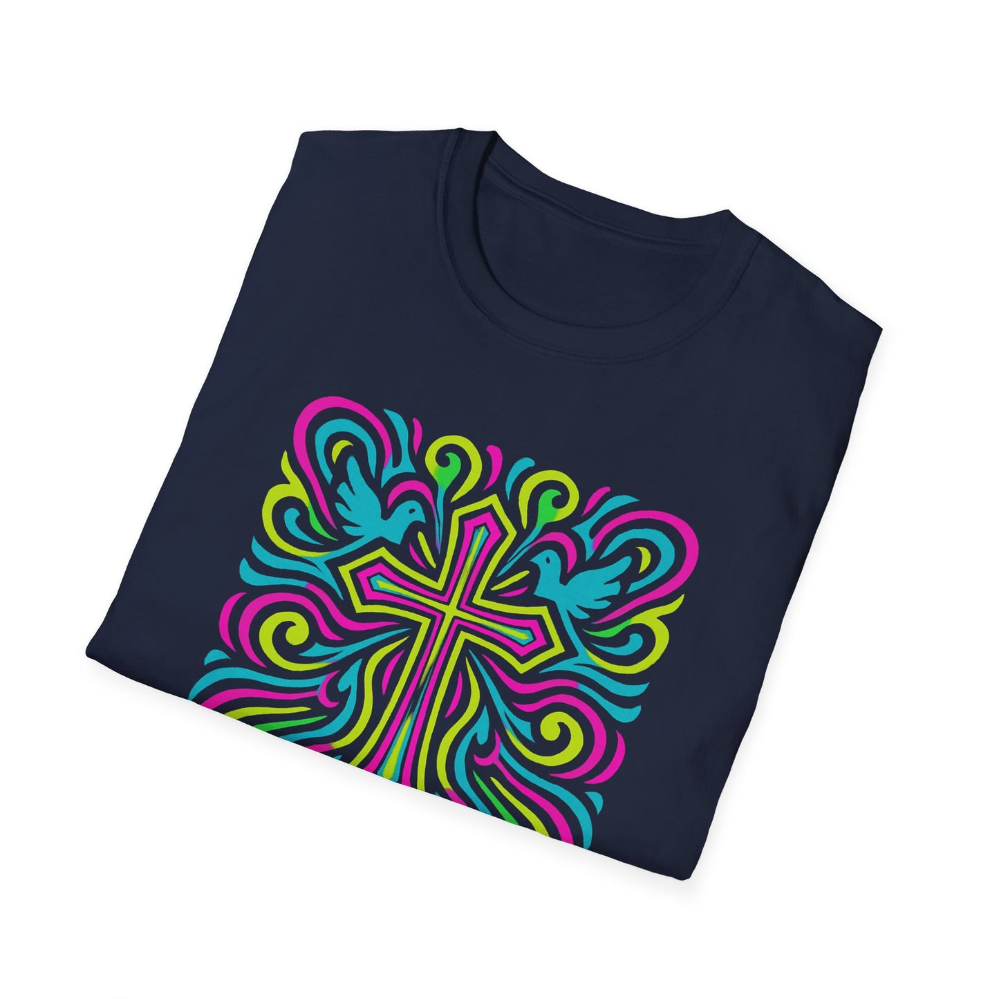 Colorful Cross with Doves T-Shirt