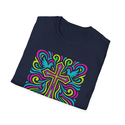 Colorful Cross with Doves T-Shirt