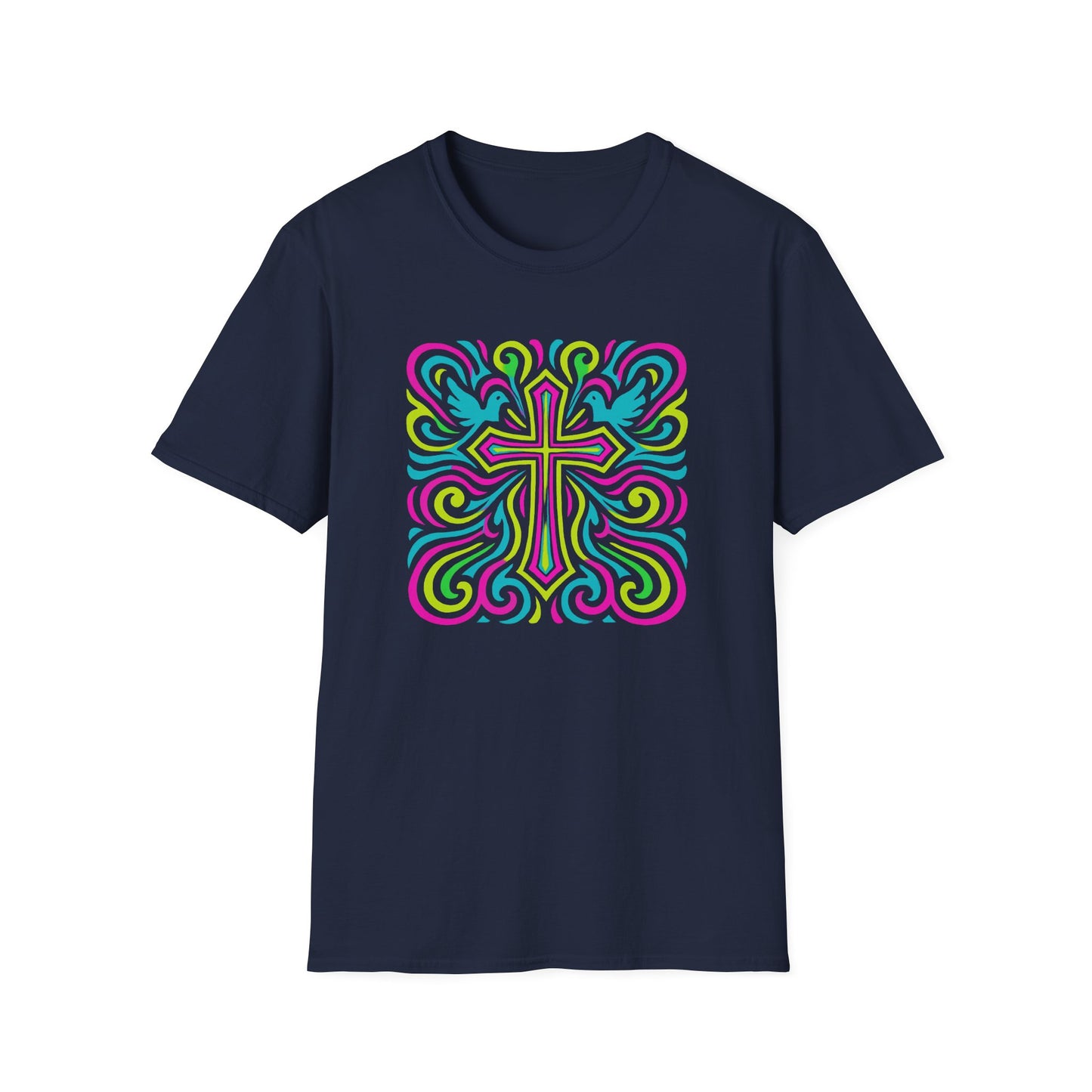Colorful Cross with Doves T-Shirt