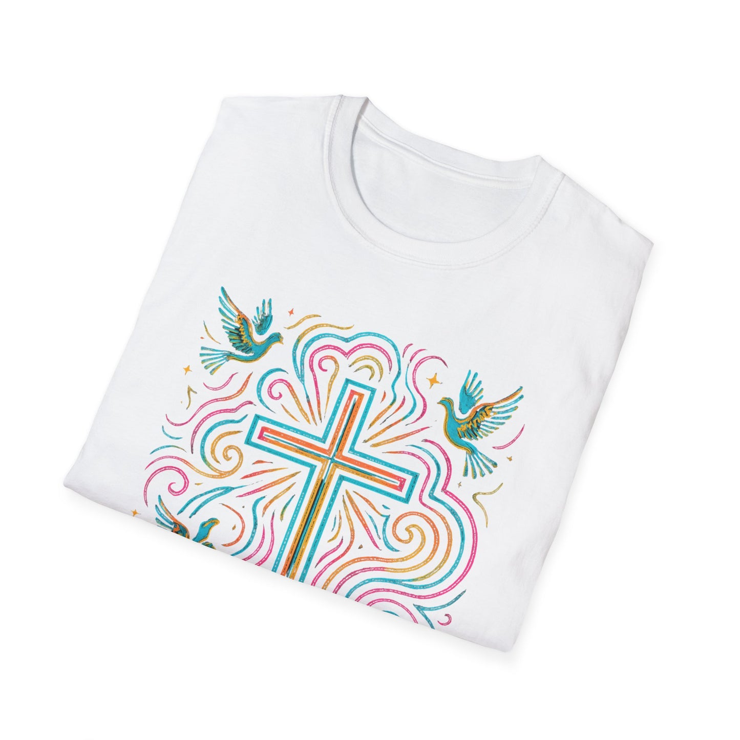 Swirl Cross with Doves T-Shirt