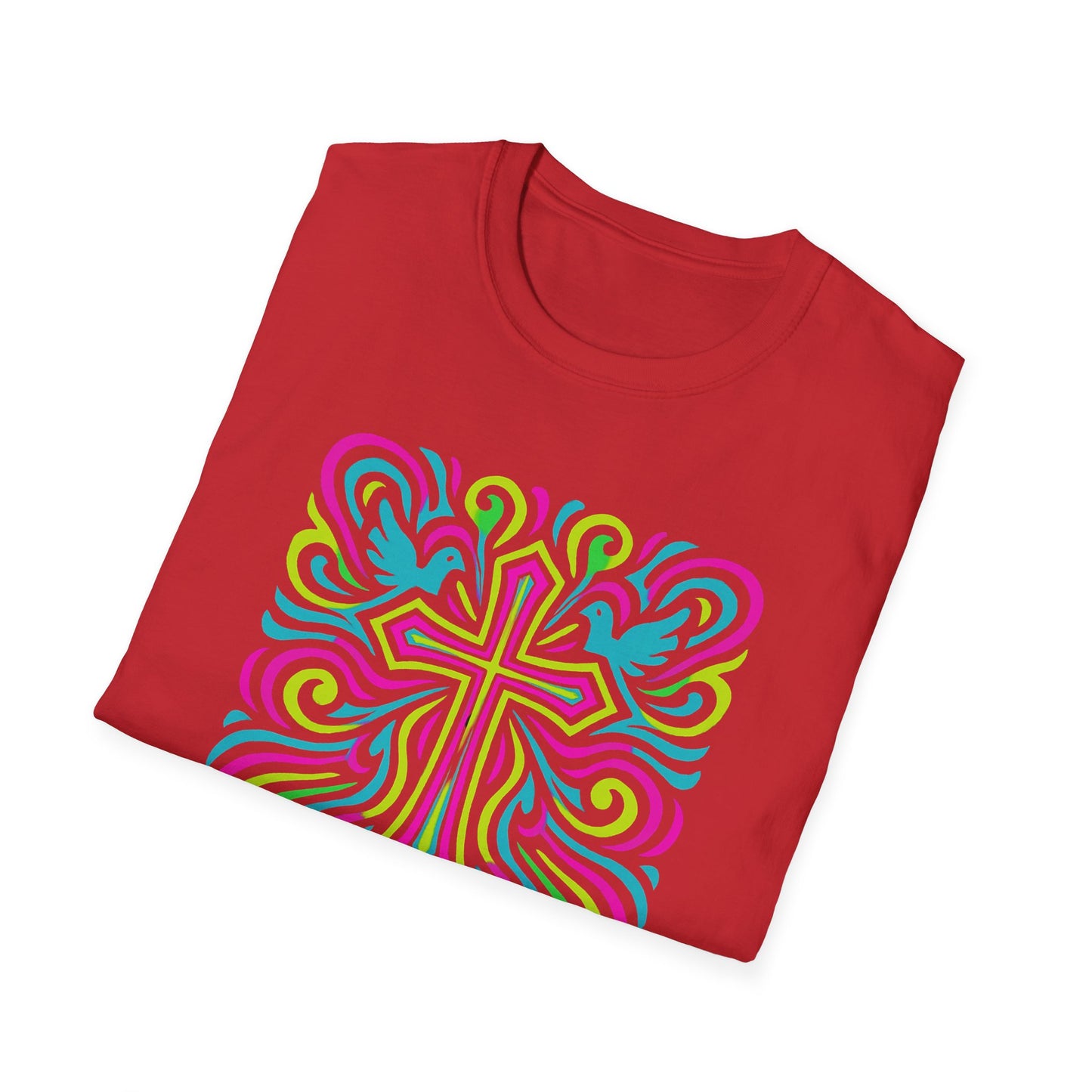 Colorful Cross with Doves T-Shirt
