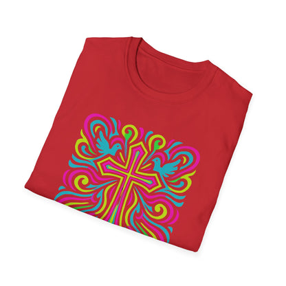 Colorful Cross with Doves T-Shirt