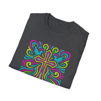 Colorful Cross with Doves T-Shirt