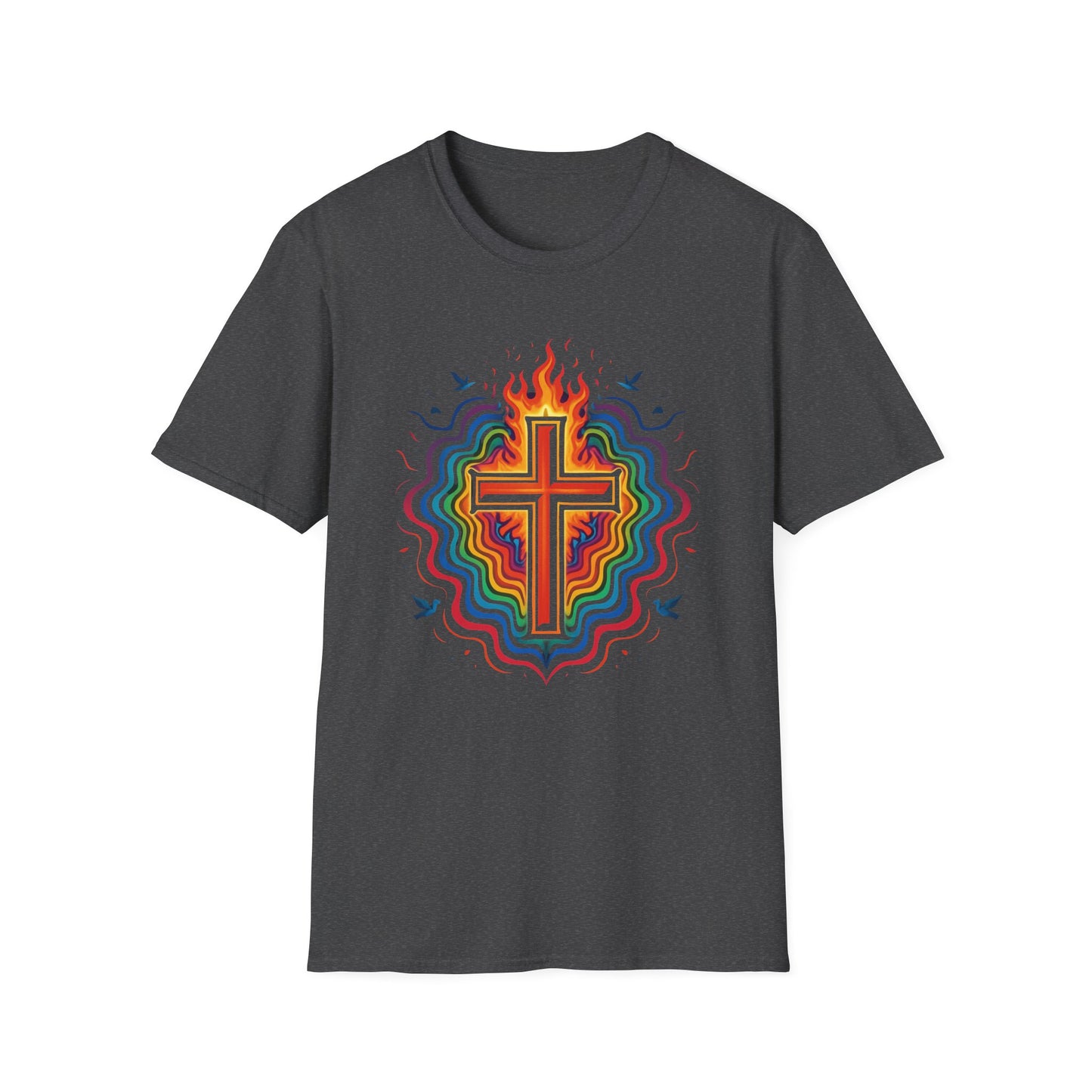 Colorful Cross with Fire T-Shirt