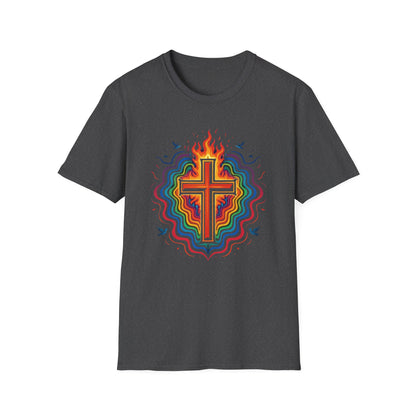Colorful Cross with Fire T-Shirt