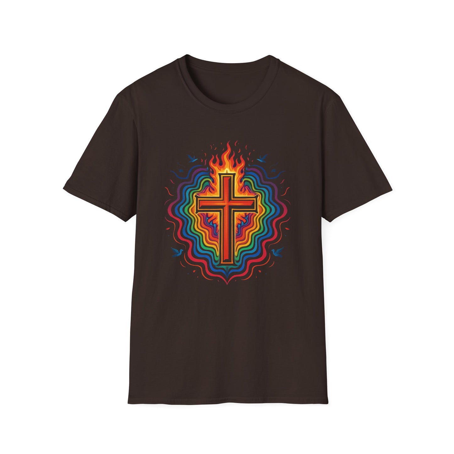 Colorful Cross with Fire T-Shirt