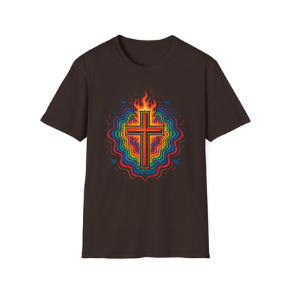 Colorful Cross with Fire T-Shirt