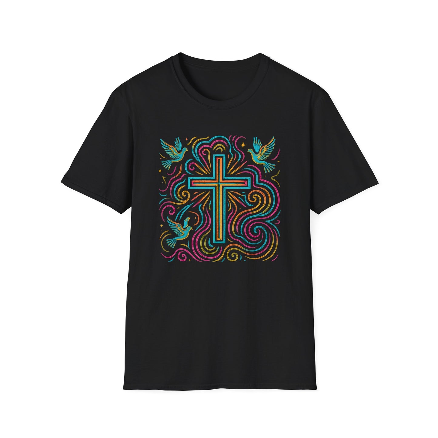 Swirl Cross with Doves T-Shirt