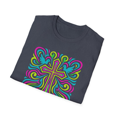 Colorful Cross with Doves T-Shirt