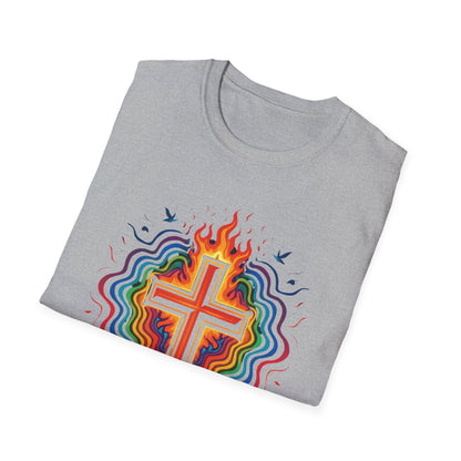 Colorful Cross with Fire T-Shirt