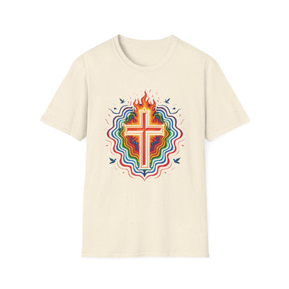 Colorful Cross with Fire T-Shirt