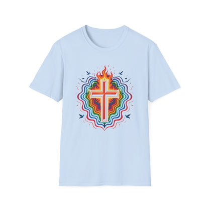 Colorful Cross with Fire T-Shirt