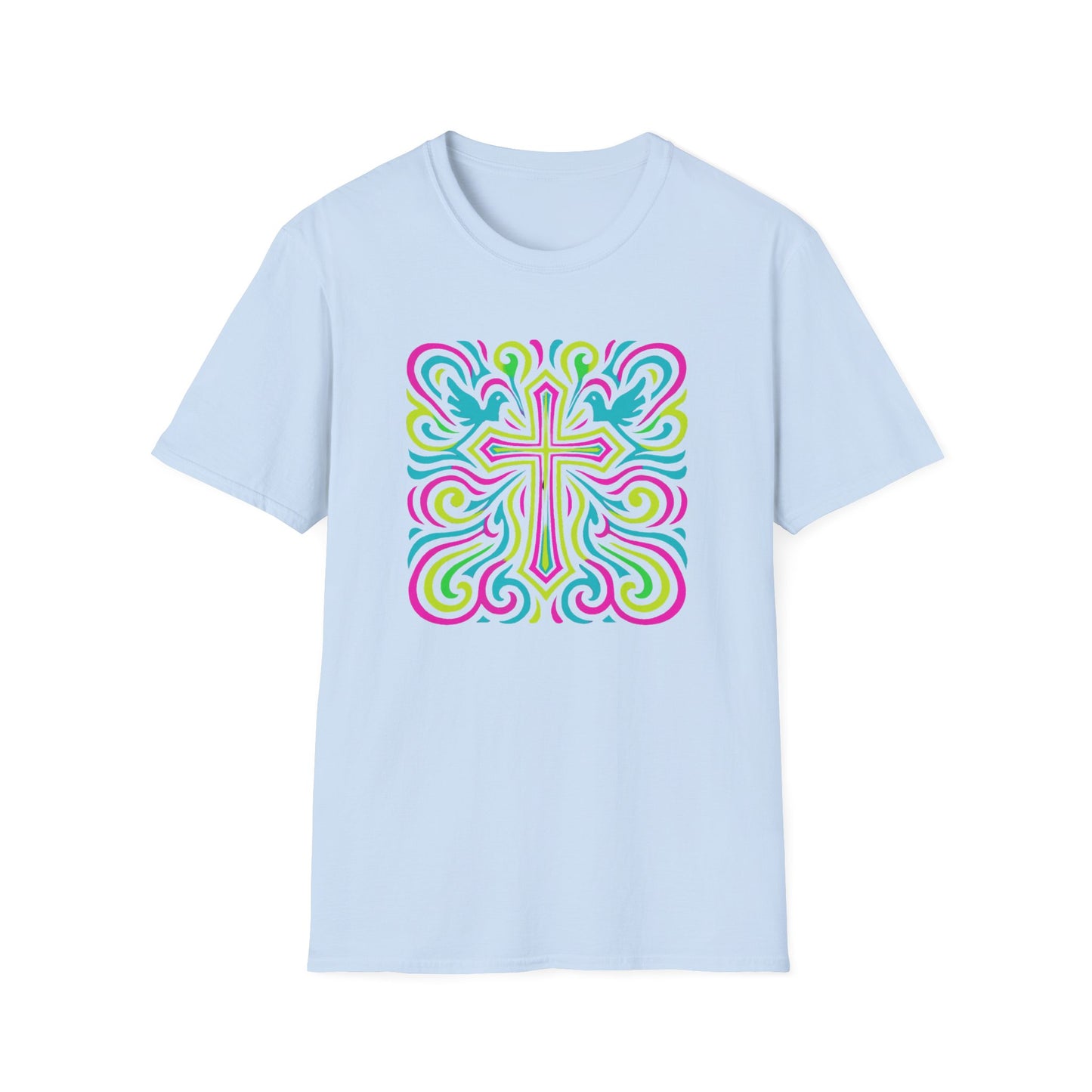 Colorful Cross with Doves T-Shirt