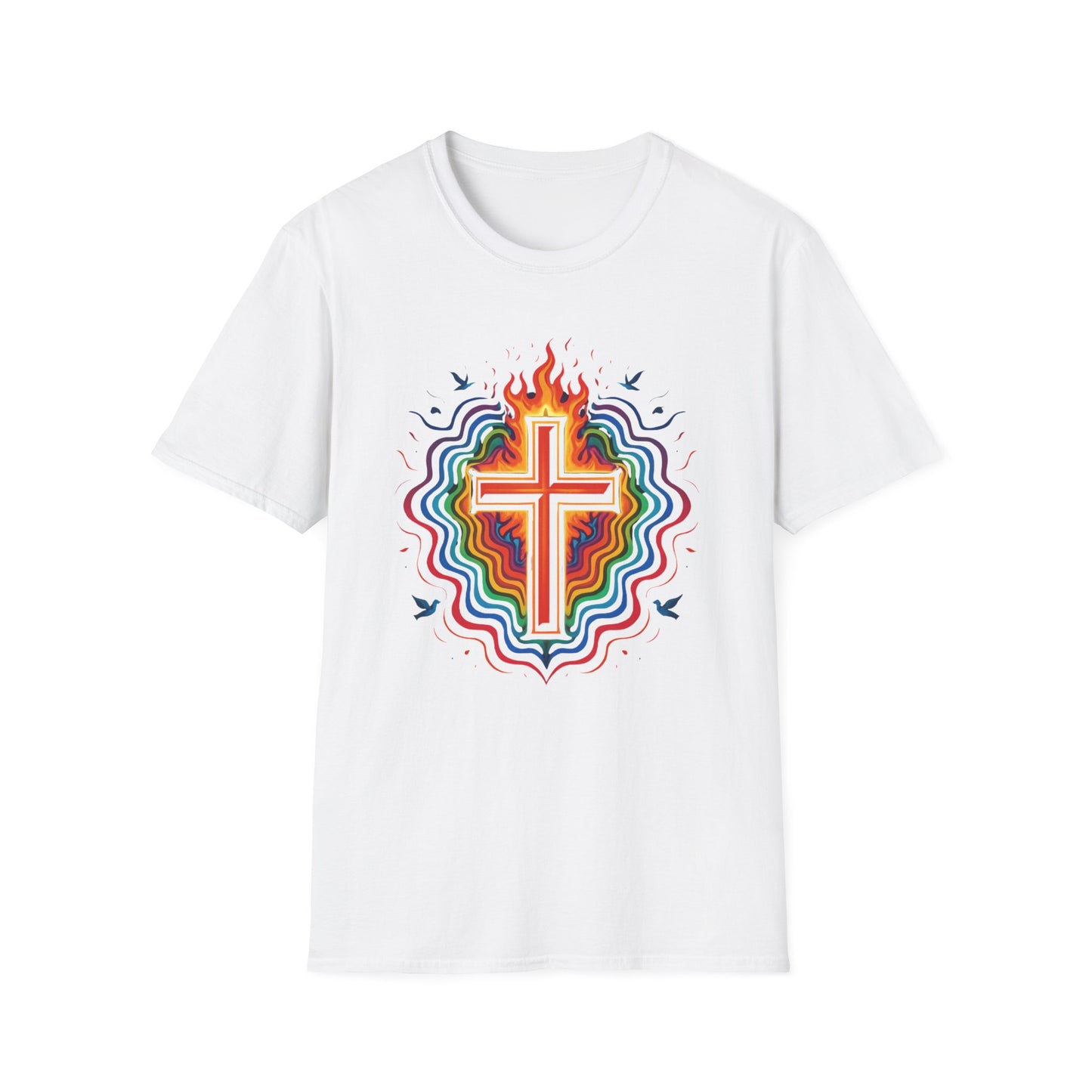 Colorful Cross with Fire T-Shirt