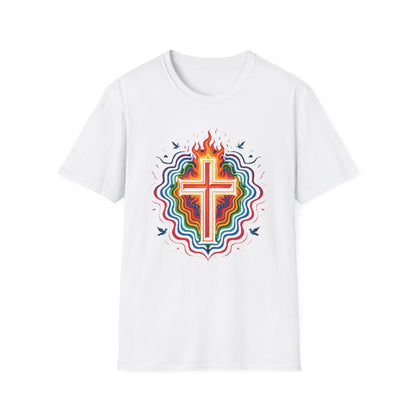 Colorful Cross with Fire T-Shirt