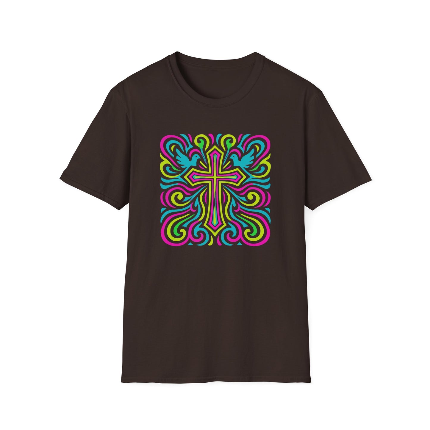 Colorful Cross with Doves T-Shirt