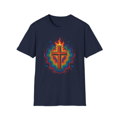 Colorful Cross with Fire T-Shirt