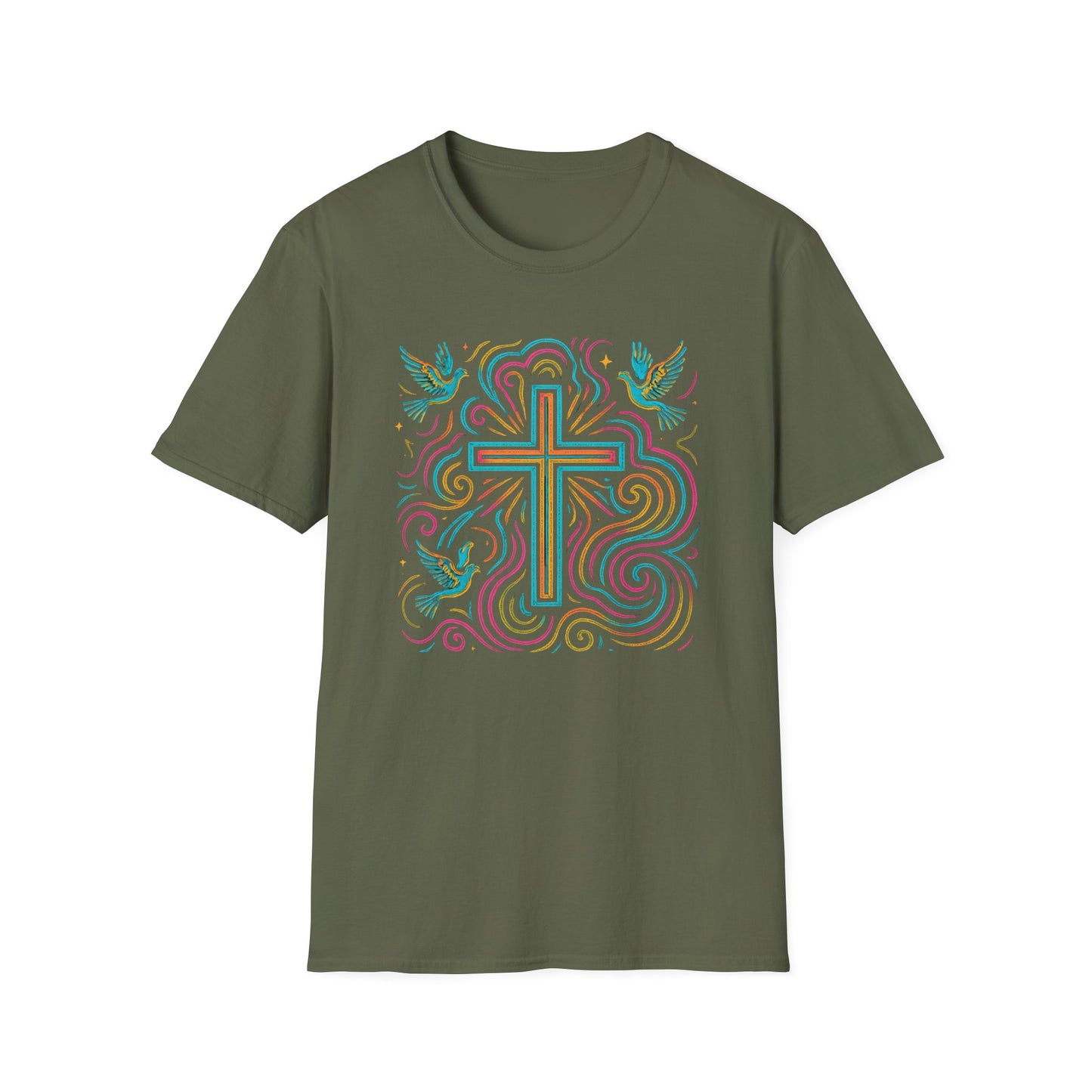Swirl Cross with Doves T-Shirt