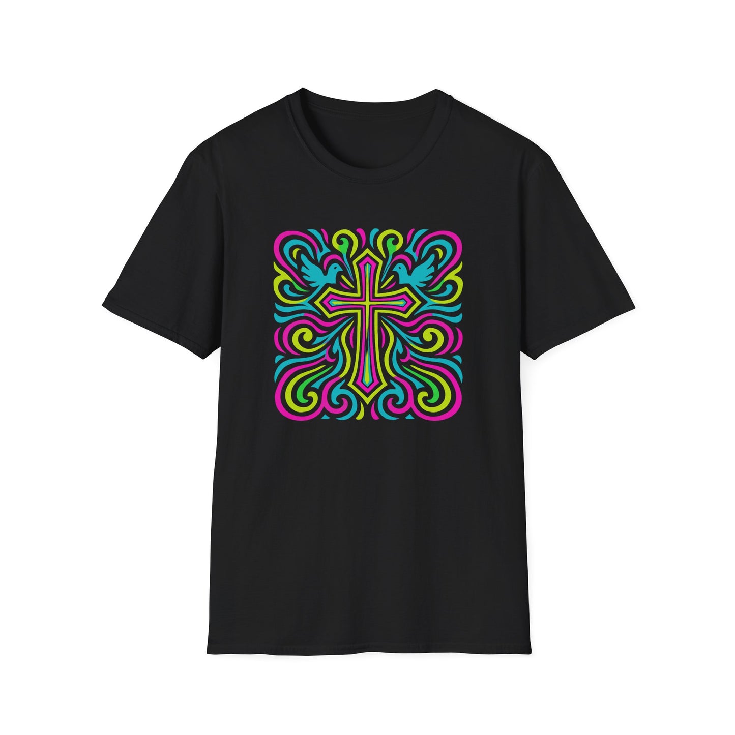 Colorful Cross with Doves T-Shirt
